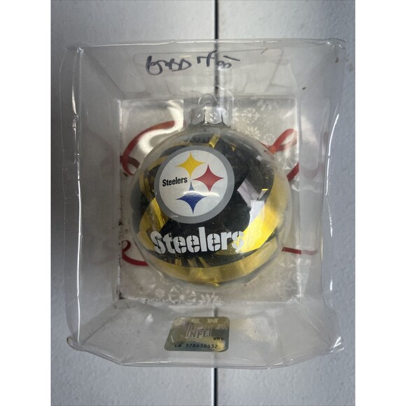 Topperscot Other - Pittsburgh Steelers Gold Ribbon Glass Ball Ornament New in Original Package